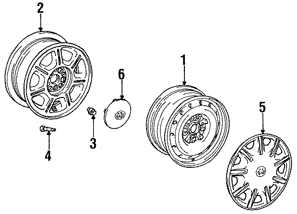 Diagram WHEELS. COVERS & TRIM. for your Toyota