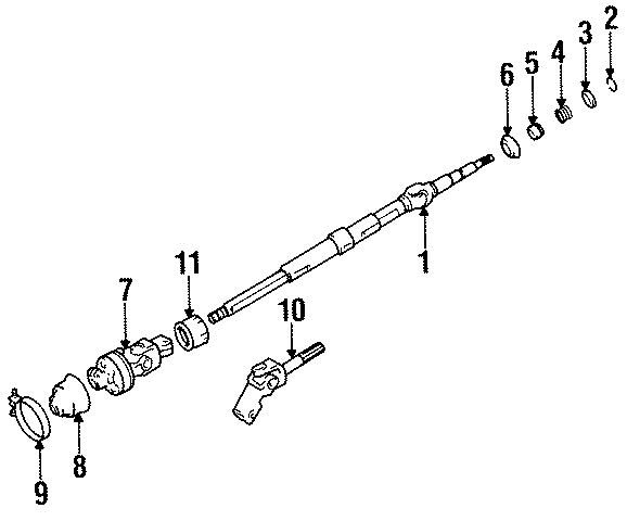 Diagram STEERING COLUMN. SHAFT & INTERNAL COMPONENTS. for your 1986 Toyota Camry 2.0L DIESEL M/T DLX Sedan 