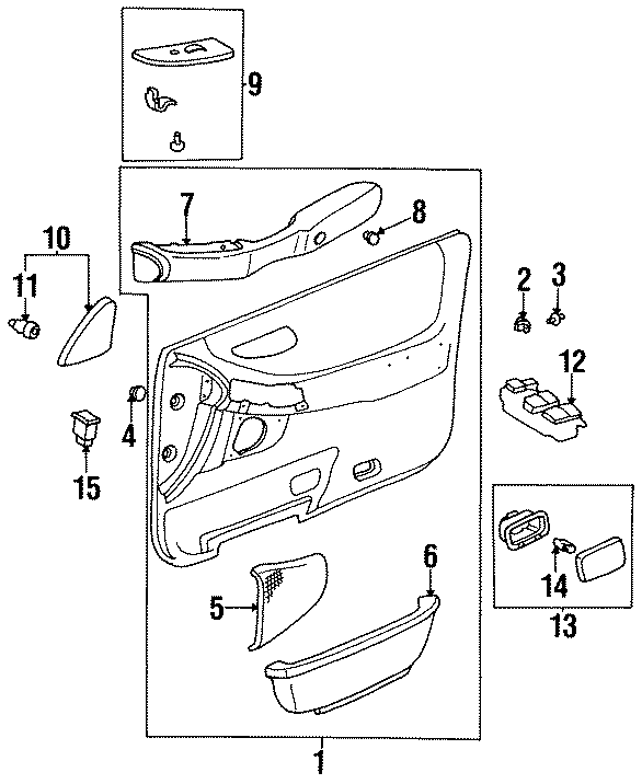 Diagram FRONT DOOR. INTERIOR TRIM. for your Toyota Avalon  