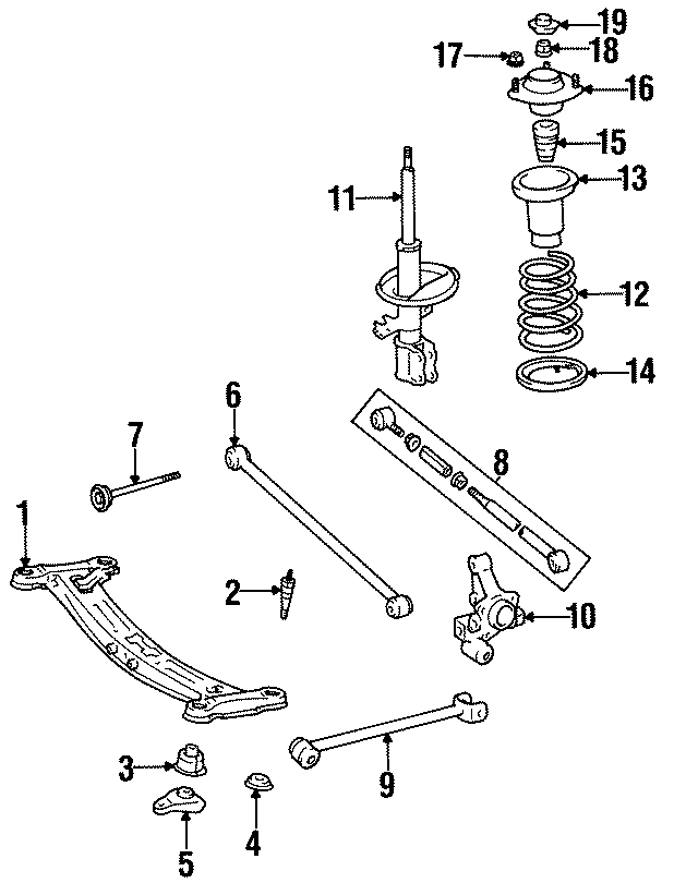 Diagram REAR SUSPENSION. SUSPENSION COMPONENTS. for your 2022 Toyota RAV4   