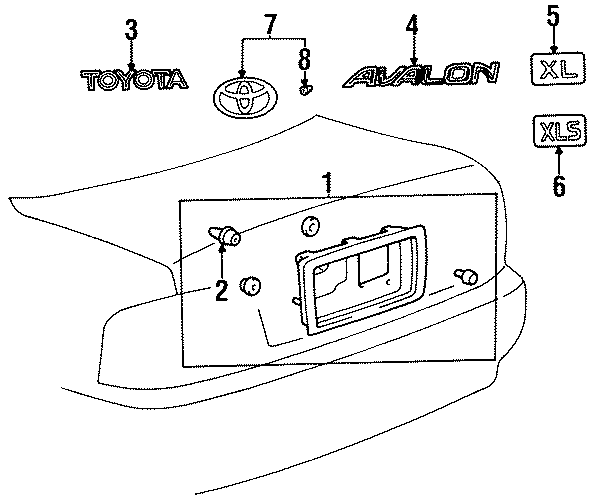 Diagram TRUNK LID. EXTERIOR TRIM. for your Toyota Solara  