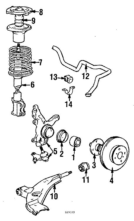 Diagram WHEELS & FRONT SUSPENSION. for your 2003 Toyota Tundra   