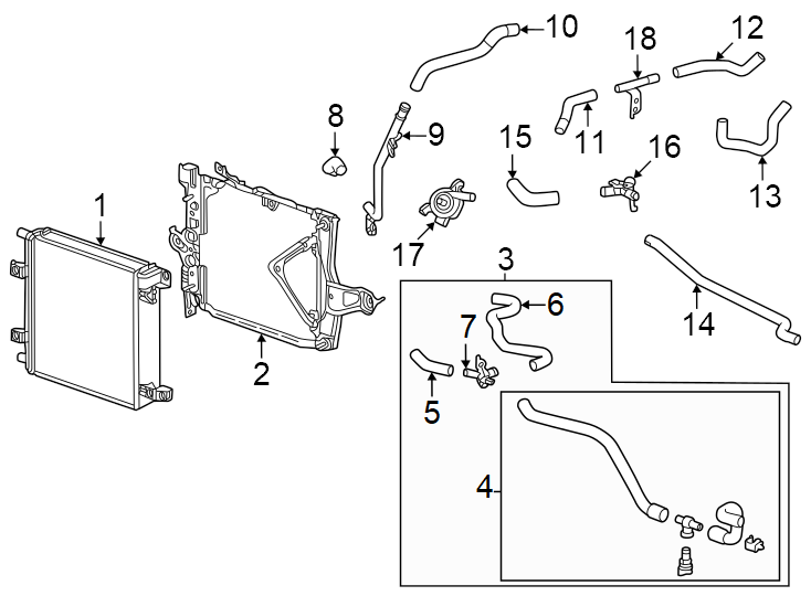 Toyota Sequoia Radiator Mount Bracket (Upper). AUXILIARY - 16582F4010 ...