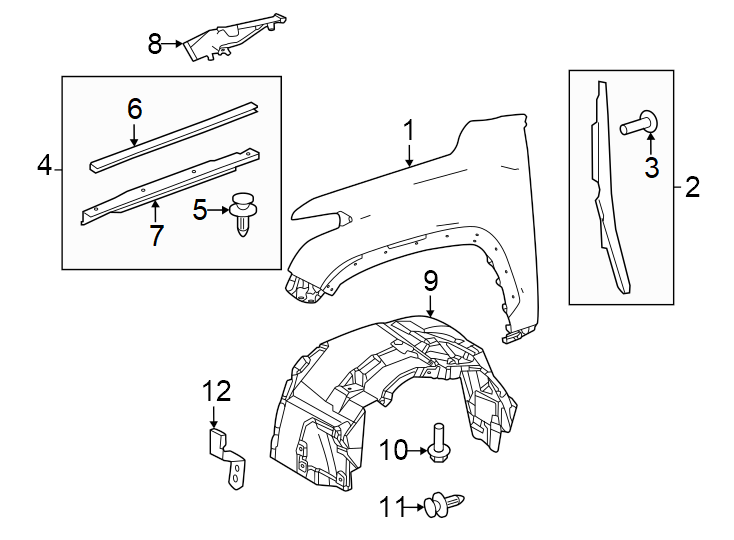 Diagram Fender & components. for your Toyota Sequoia  