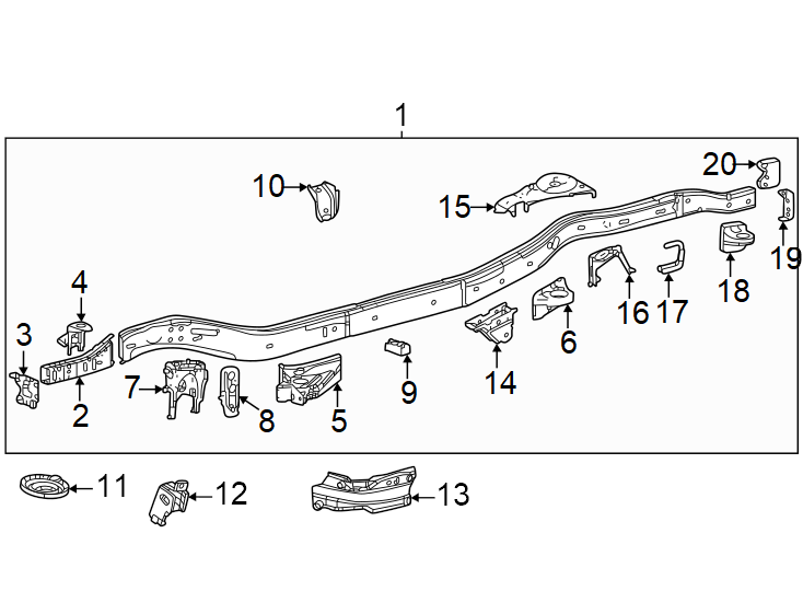 Diagram Frame & components. for your 2022 Toyota RAV4   