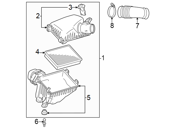 Diagram Air intake. for your 2018 Toyota Tacoma   