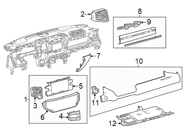 Diagram Instrument panel components. for your 1989 Toyota Camry   