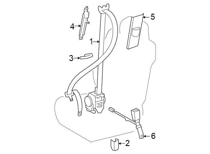 Diagram Restraint systems. Front seat belts. for your Toyota