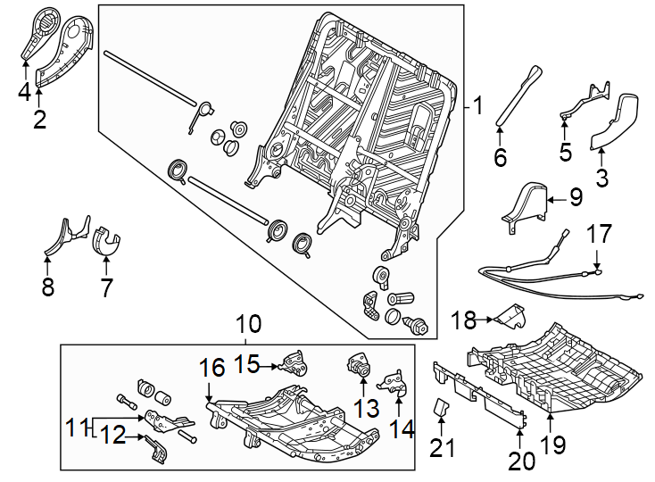Diagram Seats & tracks. Second row seats. for your 2004 Toyota Sequoia   
