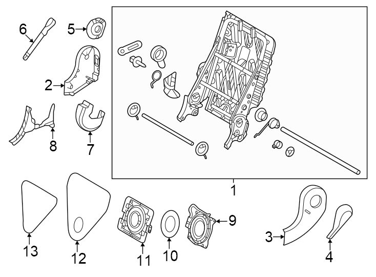 Diagram Seats & tracks. Second row seats. for your 2016 Toyota Yaris   