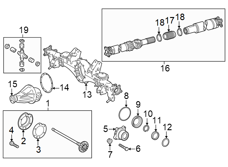 Diagram Rear suspension. Axle & differential. for your 2018 Toyota Sequoia   