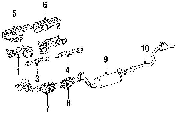 Diagram EXHAUST SYSTEM. EXHAUST COMPONENTS. for your 2011 Toyota Sienna   