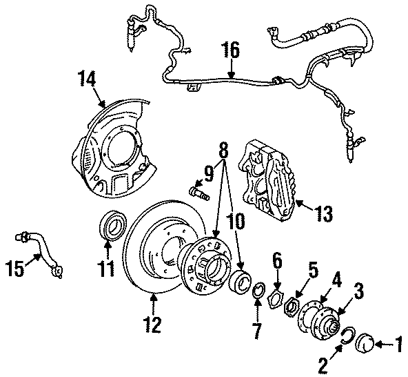 Diagram FRONT SUSPENSION. BRAKE COMPONENTS. for your 2006 Toyota Corolla   