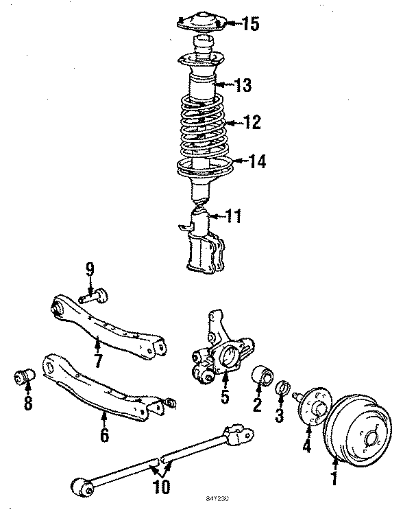 Diagram REAR SUSPENSION. SUSPENSION COMPONENTS. for your 2004 Toyota Corolla   