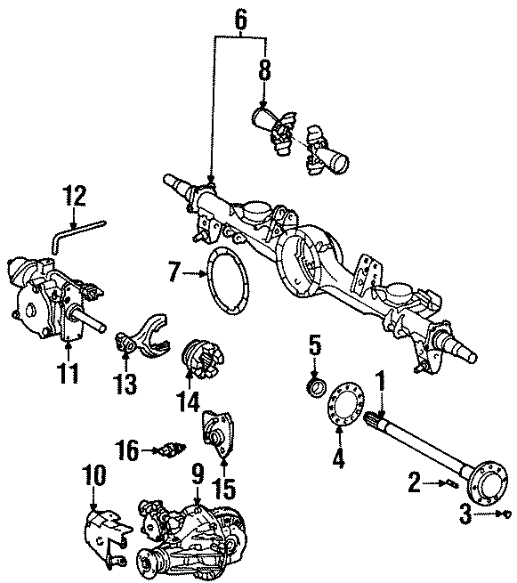 Diagram REAR SUSPENSION. AXLE & DIFFERENTIAL. for your Toyota Land Cruiser  