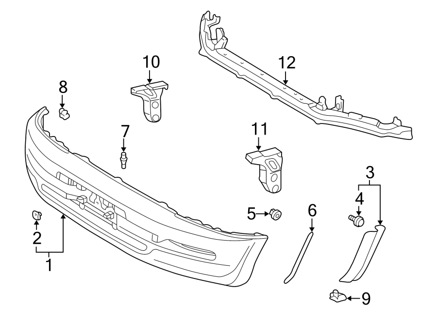 Diagram FRONT BUMPER. BUMPER & COMPONENTS. for your 2003 Toyota Corolla   