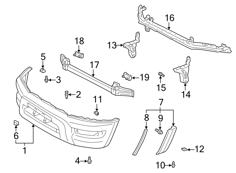 Diagram FRONT BUMPER. BUMPER & COMPONENTS. for your 2003 Toyota Sequoia   