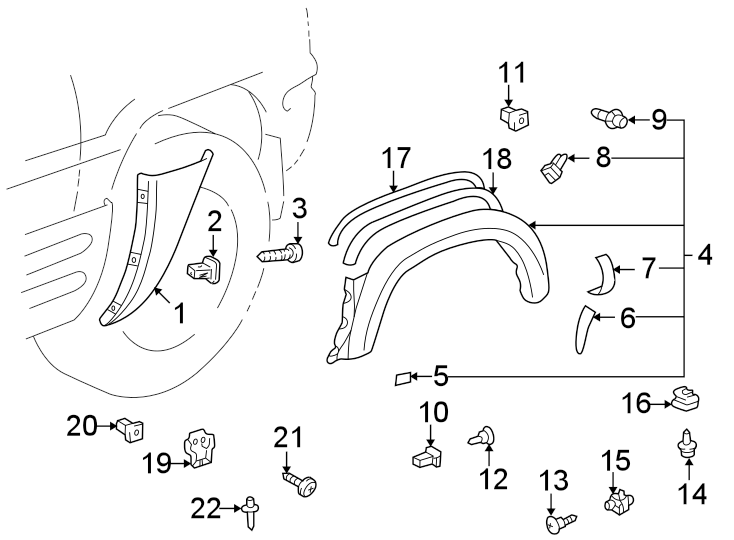 Diagram QUARTER PANEL. EXTERIOR TRIM. for your 2020 Toyota C-HR   