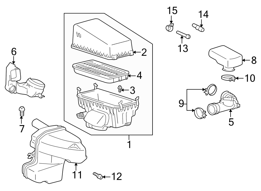 Diagram AIR INTAKE. for your Toyota Tacoma  