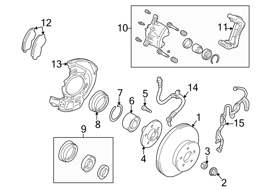 Diagram FRONT SUSPENSION. BRAKE COMPONENTS. for your 2010 Toyota Corolla   