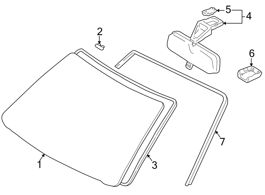 Diagram WINDSHIELD. GLASS. REVEAL MOLDINGS. for your 2002 Toyota Avalon   