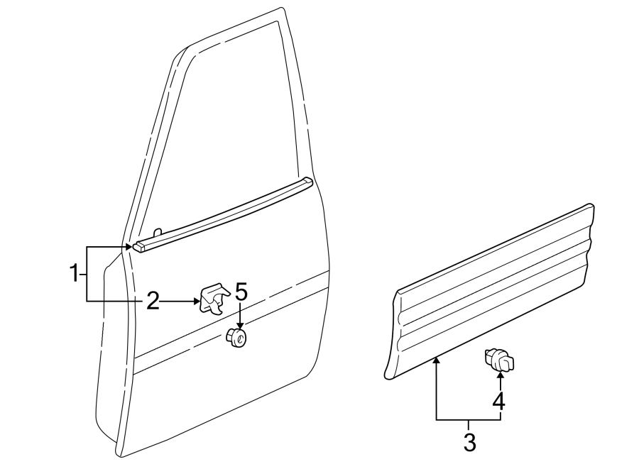 Diagram FRONT DOOR. EXTERIOR TRIM. for your 2017 Toyota Avalon  Hybrid XLE Premium Sedan 