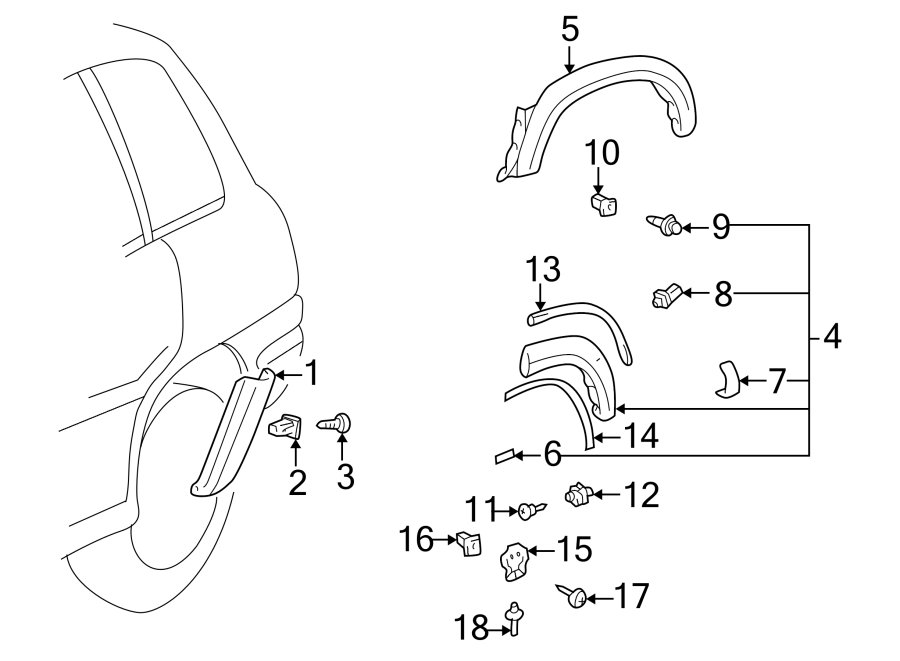 Diagram QUARTER PANEL. EXTERIOR TRIM. for your 2020 Toyota C-HR   