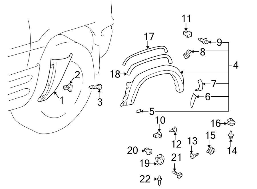 Diagram QUARTER PANEL. EXTERIOR TRIM. for your 2020 Toyota C-HR   