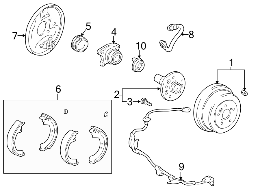 Diagram REAR SUSPENSION. BRAKE COMPONENTS. for your 2022 Toyota Sequoia  TRD Pro Sport Utility 