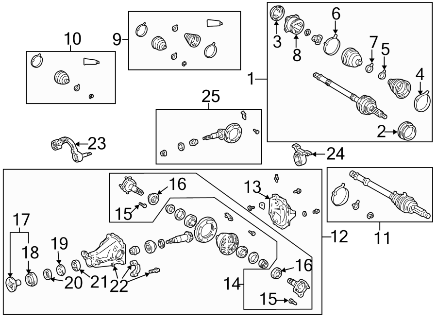 Diagram REAR SUSPENSION. AXLE & DIFFERENTIAL. for your 2006 Toyota Tacoma 4.0L V6 A/T 4WD Base Extended Cab Pickup Fleetside 