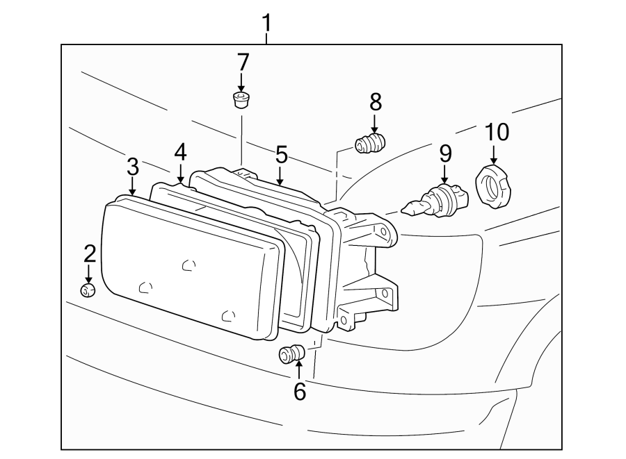 Diagram FRONT LAMPS. HEADLAMP COMPONENTS. for your Toyota