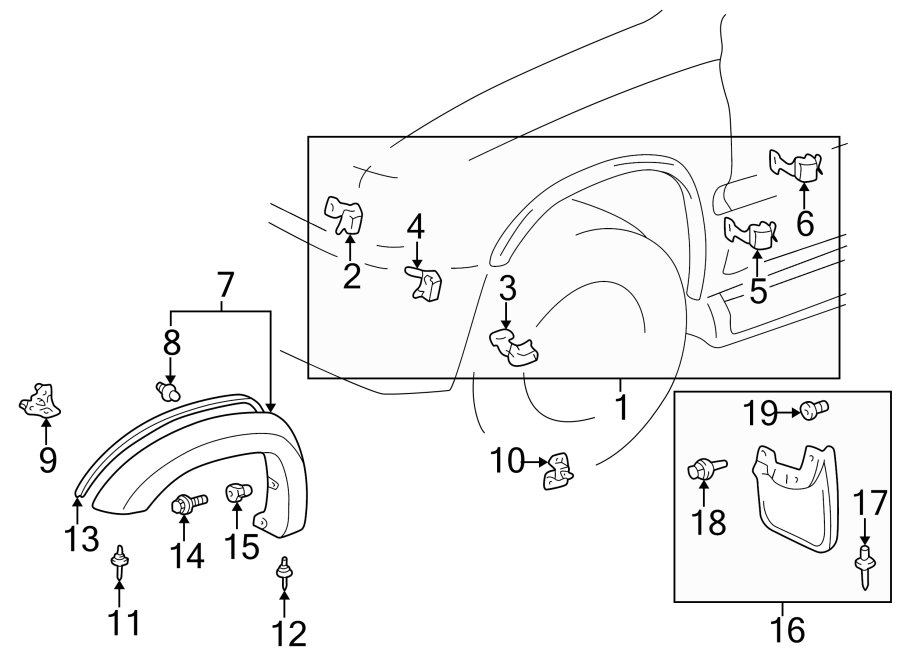 Diagram FENDER. EXTERIOR TRIM. for your 2020 Toyota C-HR   