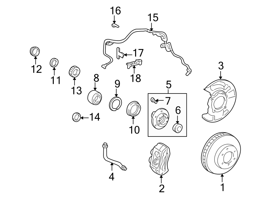 Diagram FRONT SUSPENSION. BRAKE COMPONENTS. for your 2015 Toyota Prius Plug-In   