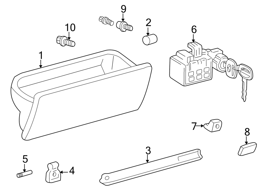 Diagram INSTRUMENT PANEL. GLOVE BOX. for your 2023 Toyota Prius   