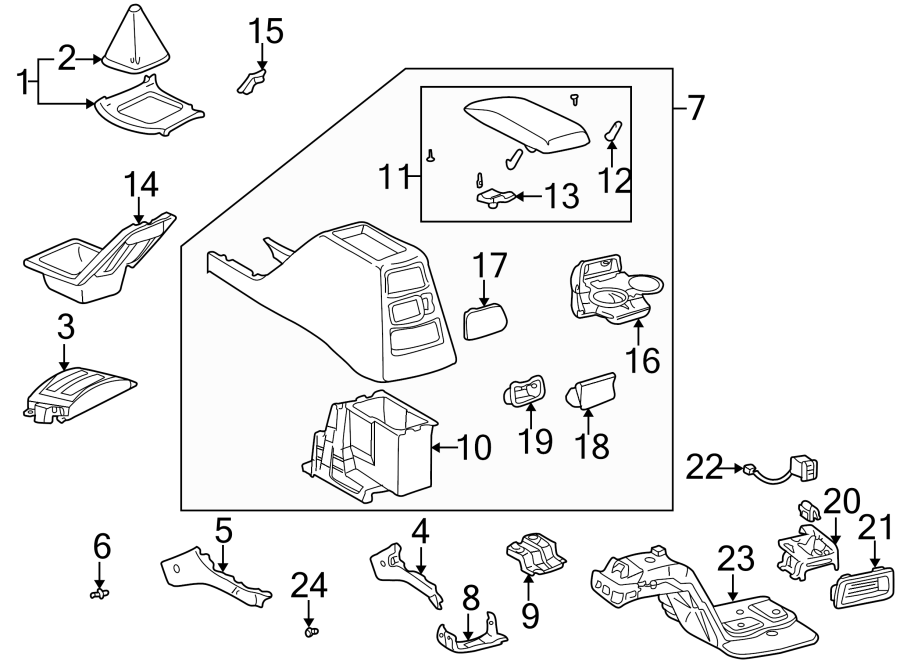 Diagram CENTER CONSOLE. for your Toyota Corolla  