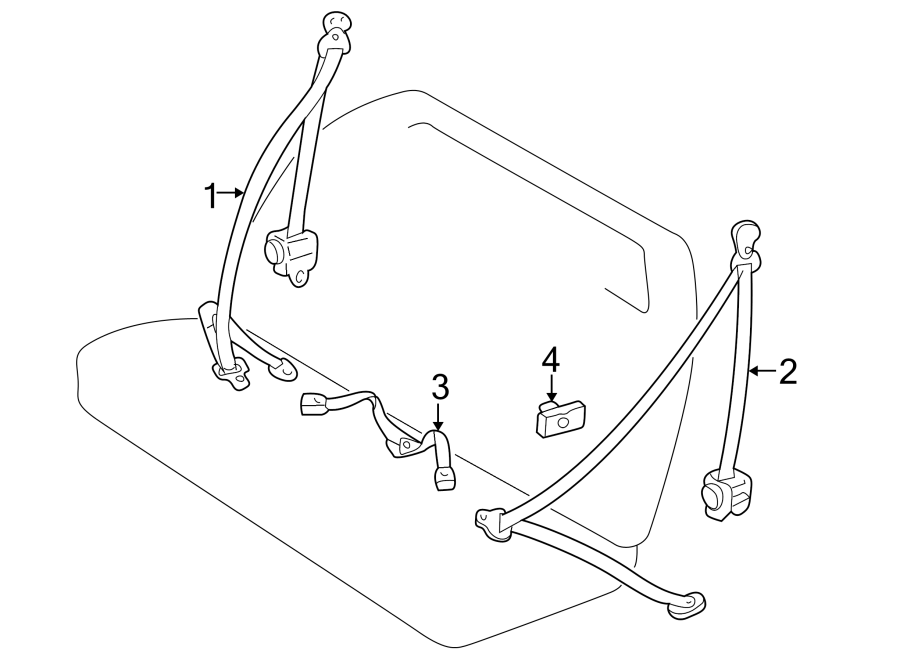 Diagram RESTRAINT SYSTEMS. REAR SEAT BELTS. for your 2020 Toyota 4Runner   