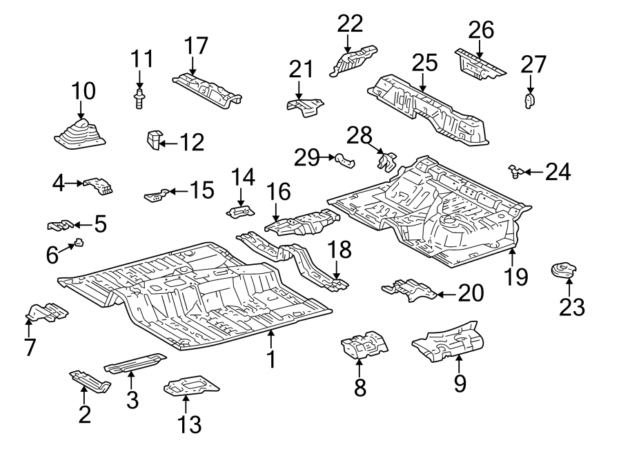 Diagram PILLARS. ROCKER & FLOOR. FLOOR & RAILS. for your Toyota 4Runner  