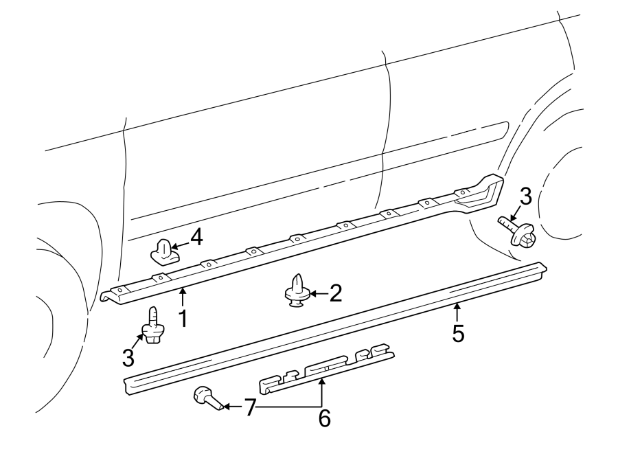 Diagram PILLARS. ROCKER & FLOOR. EXTERIOR TRIM. for your Toyota