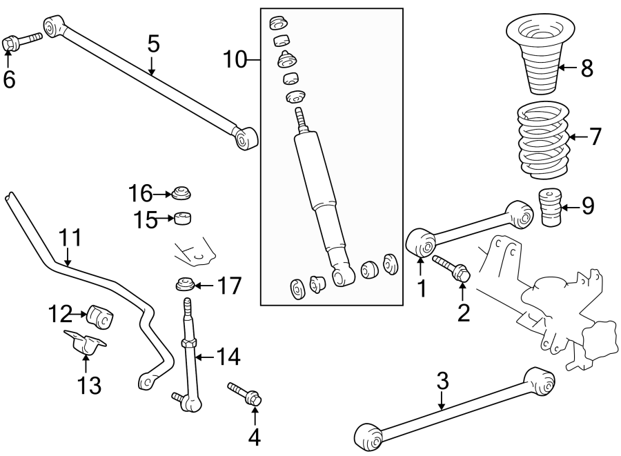 Diagram REAR SUSPENSION. SUSPENSION COMPONENTS. for your Toyota