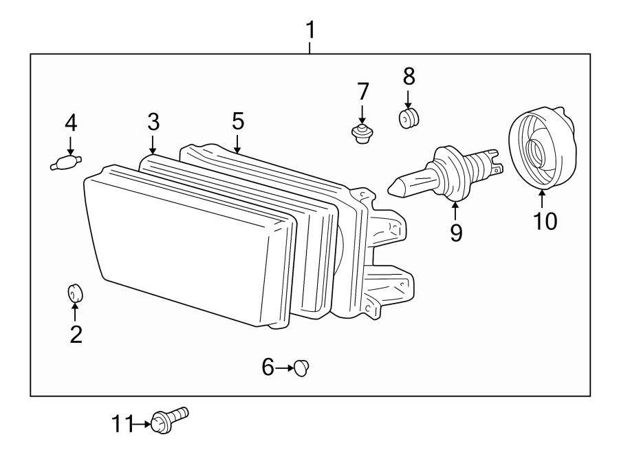 Diagram FRONT LAMPS. HEADLAMP COMPONENTS. for your 2019 Toyota Yaris   