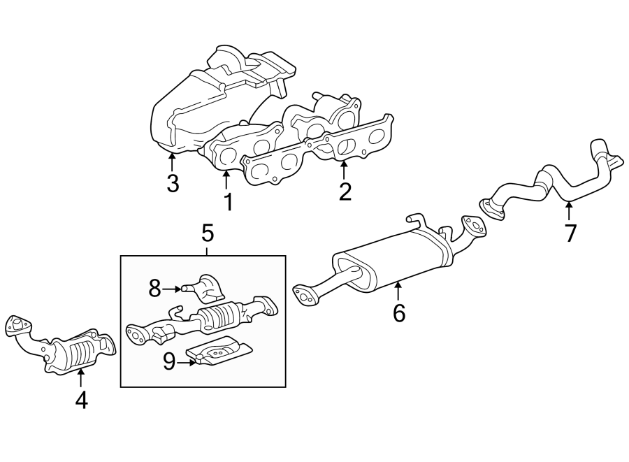 Diagram EXHAUST SYSTEM. EXHAUST COMPONENTS. for your 2011 Toyota Sienna  Base Mini Passenger Van 