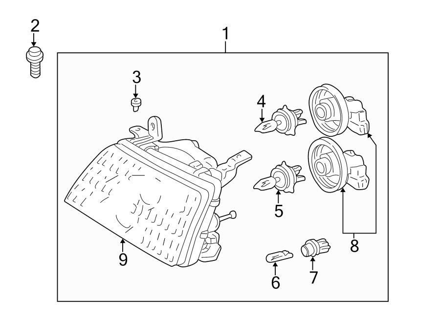 Diagram FRONT LAMPS. HEADLAMP COMPONENTS. for your 2021 Toyota Mirai   