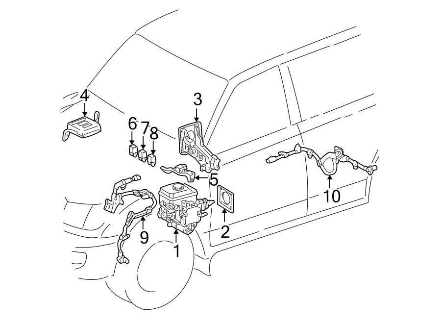 Diagram Electrical. Abs components. for your 2002 Toyota Corolla   