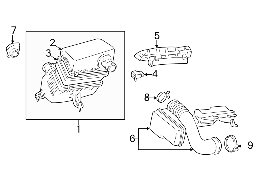 Diagram ENGINE / TRANSAXLE. AIR INTAKE. for your 2011 Toyota Tacoma   