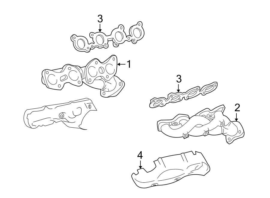 Diagram EXHAUST SYSTEM. MANIFOLD. for your 2011 Toyota Sienna  Base Mini Passenger Van 