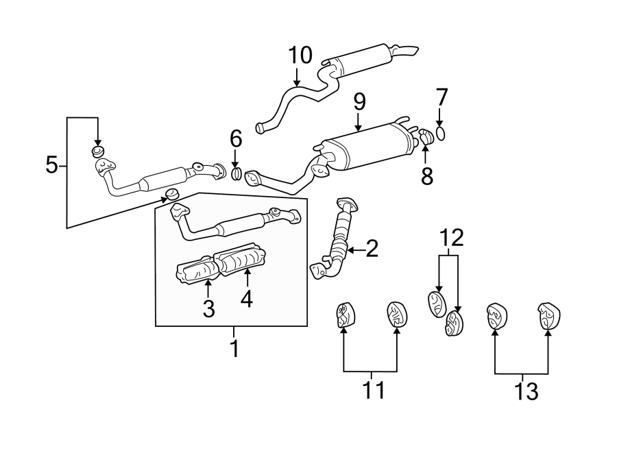 Diagram Exhaust system. Exhaust components. for your 2016 Toyota Tacoma   