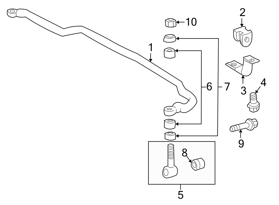 Diagram FRONT SUSPENSION. STABILIZER BAR & COMPONENTS. for your 2013 Toyota Sienna   