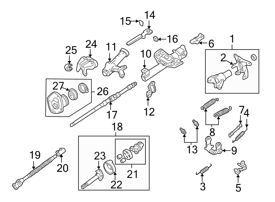 Diagram STEERING COLUMN ASSEMBLY. for your 2008 Toyota 4Runner   