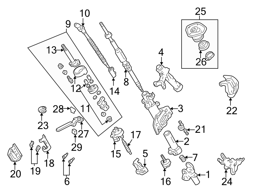 Diagram Steering column assembly. for your 2008 Toyota 4Runner   