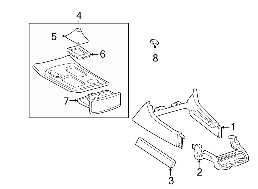 Diagram FRONT CONSOLE. for your 1990 Toyota Camry   